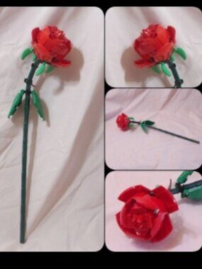 LEGO Botanical Flowers 1 pcs Rose Red Curved - Individual Sale 40460 + Free Gift